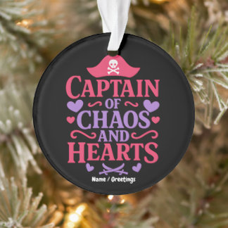 Captain of Chaos and Hearts Pirate Graphic Ornament