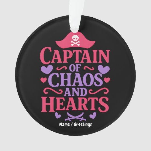 Captain of Chaos and Hearts Pirate Graphic Ornament (Vorderseite)