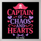 Captain of Chaos and Hearts Pirate Graphic Poster (Vorne)