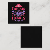 Captain of Chaos and Hearts Pirate Graphic Quadratische Visitenkarte (Vorne/Hinten)