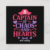 Captain of Chaos and Hearts Pirate Graphic Quadratische Visitenkarte (Vorderseite)