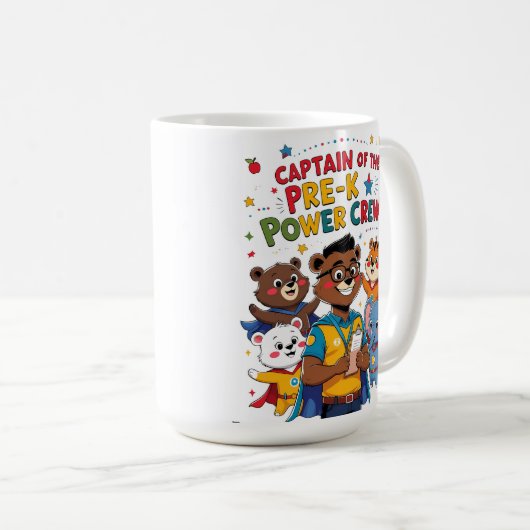 Captain of the Pre-K Power Crew Kaffeetasse (VorderseiteRechts)