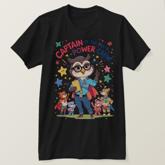 Captain of the Pre-K Power Crew T-Shirt (Design vorne)