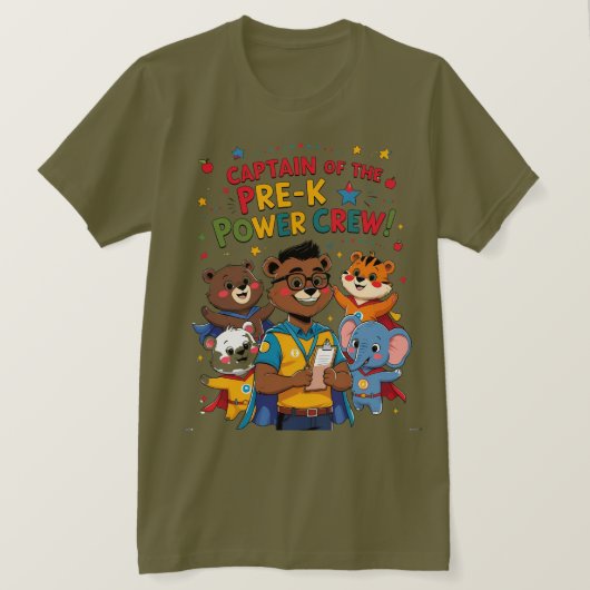 Captain of the Pre-K Power Crew T-Shirt (Design vorne)