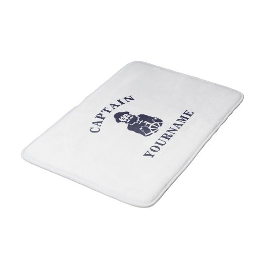 Captain Old Scruff mit Ihrem Namen Bath Mat Badematte (Schrägansicht)