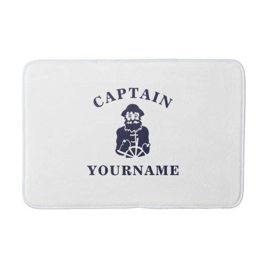 Captain Old Scruff mit Ihrem Namen Bath Mat Badematte (Vorderseite)