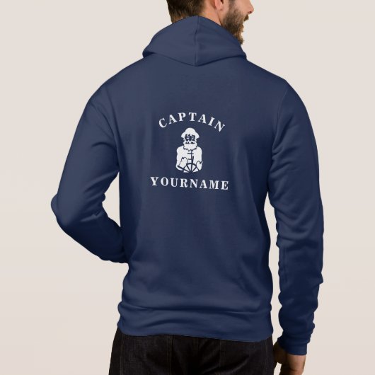 Captain Old Scruff mit Ihrem Namen Nautical Hoodie (Rückseite)