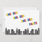 Captain One-derpants Einladung zum ersten Geburtst (Rückseite)