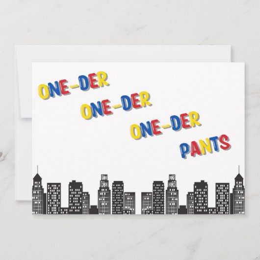 Captain One-derpants Einladung zum ersten Geburtst (Rückseite)