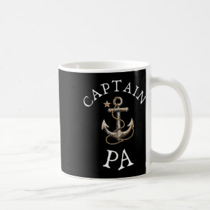 Captain Pa Boat Segelboot Vintager Ankerspass Kaffeetasse