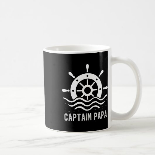 Captain Papa Boating Vatertag Pontoon Kapitän Kaffeetasse (Rechts)