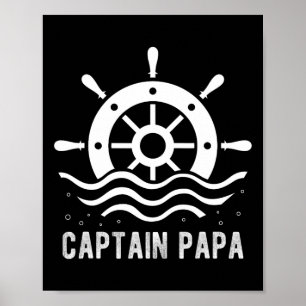 Captain Papa Boating Vatertag Pontoon Kapitän Poster