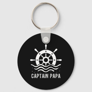 Captain Papa Boating Vatertag Pontoon Kapitän Schlüsselanhänger