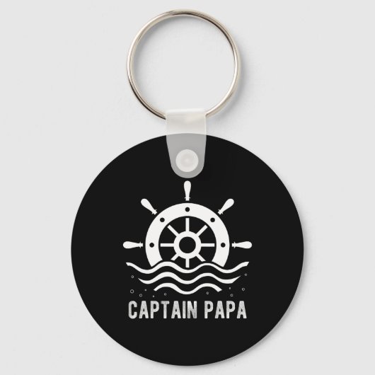 Captain Papa Boating Vatertag Pontoon Kapitän Schlüsselanhänger (Vorderseite)