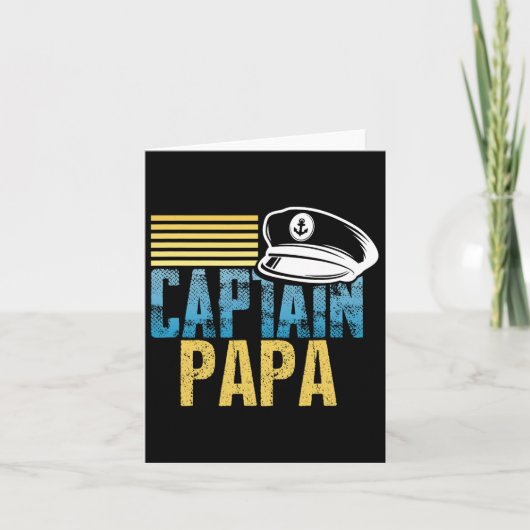 Captain Papa - Kapitän Hat segeln - Boot Lover Bo Karte (Vorderseite)