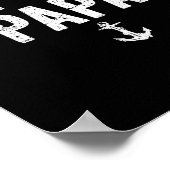 Captain Papa Pontoon Boat Lake Fishing Boating Sai Poster (Ecke)