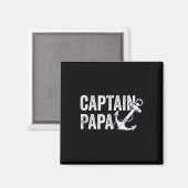 Captain Papa Pontoon Gift Lake Sailor Fischerboot Magnet (Vorderseite/Rückseite)