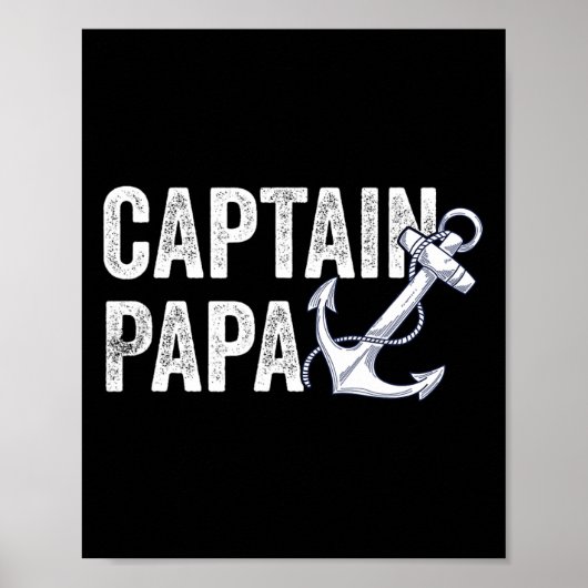 Captain Papa Pontoon Gift Lake Sailor Fischerboot Poster (Vorne)