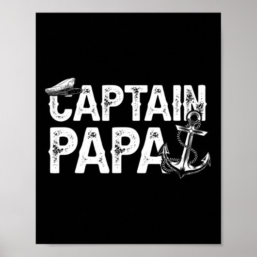 Captain Papa Pontoon Lake Sailor Fishing Boating F Poster (Vorne)