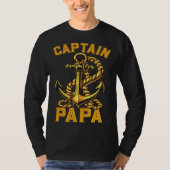 Captain Papa Pontoon Sailing Boat Dad Daddy Father T-Shirt (Vorderseite)