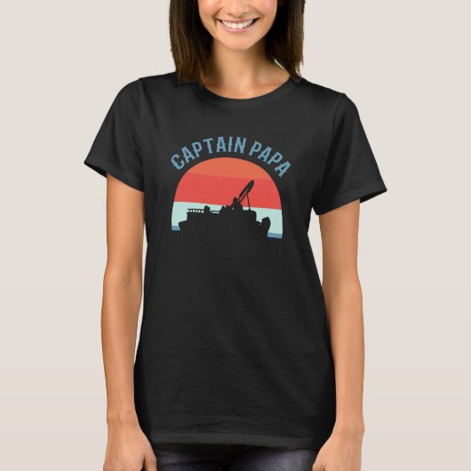 Captain Papa Pontooning Pontoon Boat Captain T-Shirt (Vorderseite)