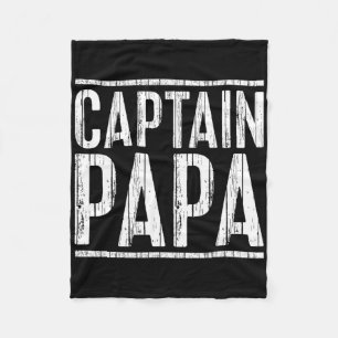 Captain Papa-Shirt Pontonboot Vatertag Fischen Fleecedecke