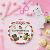 Captain Parrot Treasure Pirate Boy's Birthday Pappteller (Party)