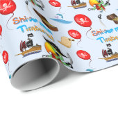 Captain Parrot Treasure Pirate Geschenkpapier (Rolleneckpunkt)