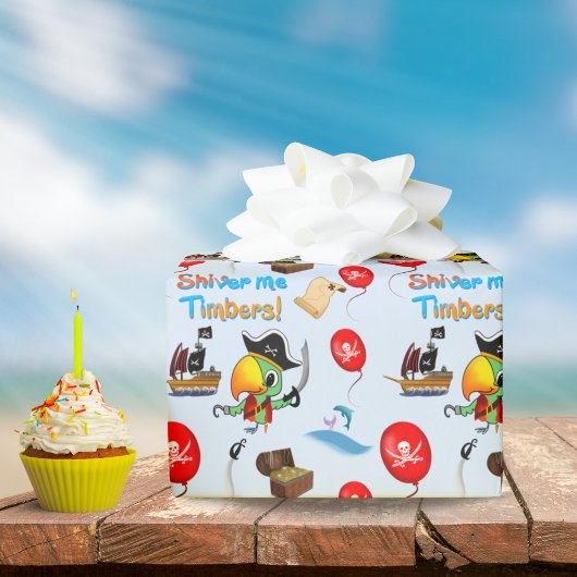 Captain Parrot Treasure Pirate Geschenkpapier