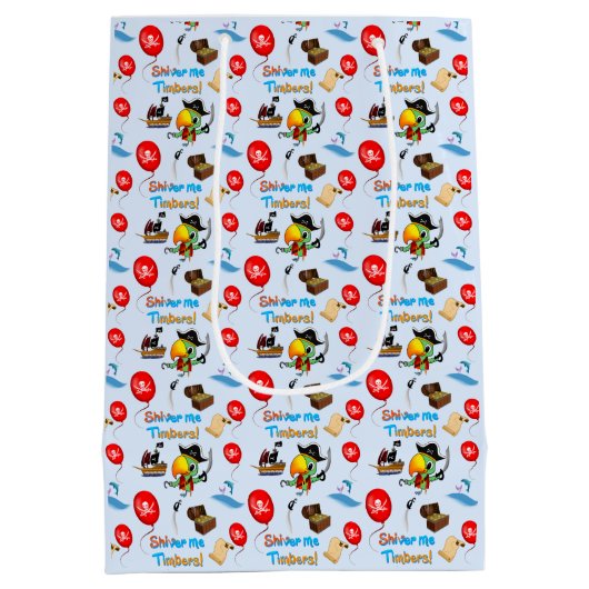 Captain Parrot Treasure Pirate Mittlere Geschenktüte (Rückseite)