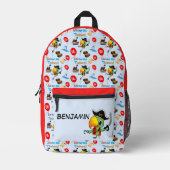 Captain Parrot Treasure Pirate Personalisiert Bedruckter Rucksack (Vorderseite)