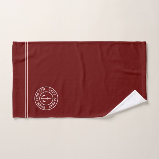 Captain Personalisiert Anchor Logo Maroon Handtuch Badhandtuch Set (Handtuch)