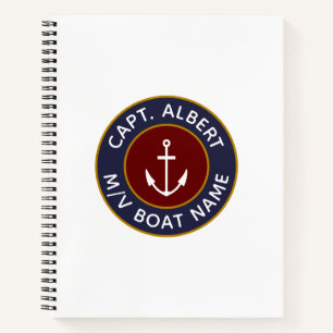 Captain Personalisiert Maroon Anchor Logo-Notebook Notizblock