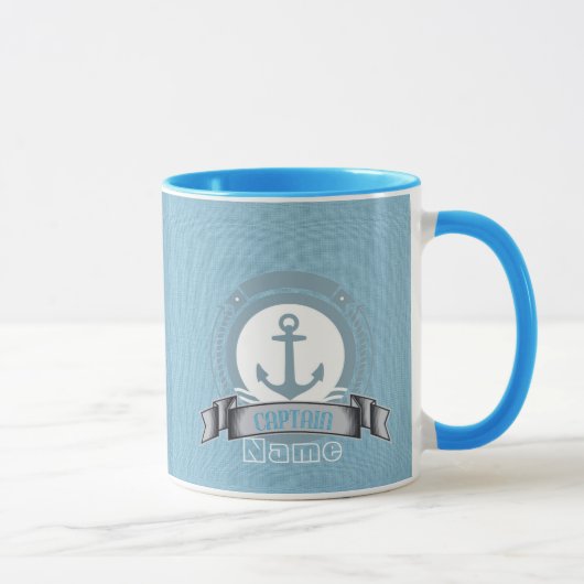 CAPTAIN personalisiertes Segelboot Wasseremblem Tasse (Rechts)