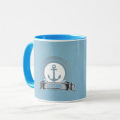 CAPTAIN personalisiertes Segelboot Wasseremblem Tasse (Vorderseite Links)