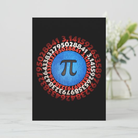 Captain Pi Superhero Shield Nerdy Math Pi Day Einladung (Stehend Vorderseite)