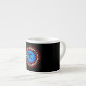 Captain Pi Superhero Shield Nerdy Math Pi Day Espressotasse (Vorderseite Rechts)