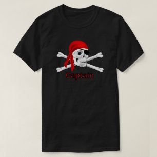 Captain Pirate Skull & Crossbones Mens T - Shirt B