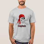 Captain Pirate Skull und Crossbones Mens BG T-Shirt (Vorderseite)