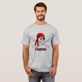 Captain Pirate Skull und Crossbones Mens BG T-Shirt (Vorne ganz)
