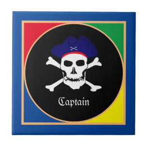 Captain & Pirates Flag - Schatzinsel /Kinder Fliese