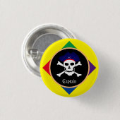 Captain & Pirates Flag - Schatzinsel /Party Button (Vorne & Hinten)