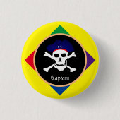 Captain & Pirates Flag - Schatzinsel /Party Button (Vorderseite)