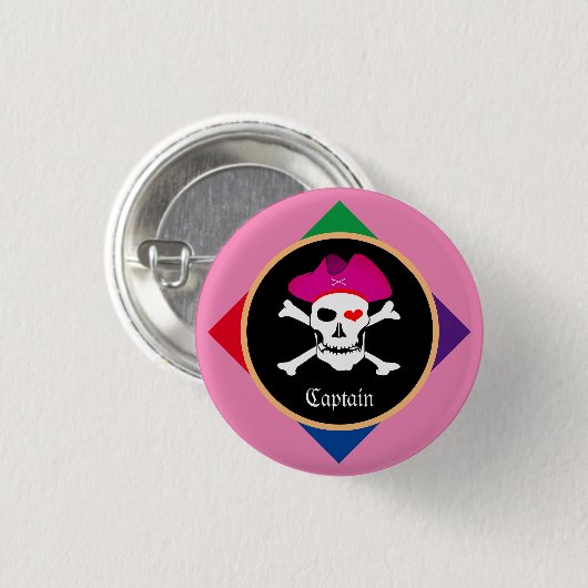 Captain & Pirates Flag - Schatzinsel /Party Button (Vorne & Hinten)