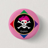 Captain & Pirates Flag - Schatzinsel /Party Button (Vorderseite)
