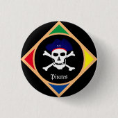 Captain & Pirates Flag - Schatzinsel /Party Button (Vorderseite)