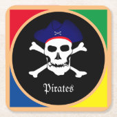 Captain & Pirates Flag - Schatzinsel /Party Rechteckiger Pappuntersetzer (Vorderseite)
