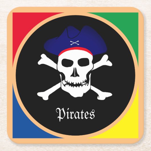 Captain & Pirates Flag - Schatzinsel /Party Rechteckiger Pappuntersetzer (Vorderseite)