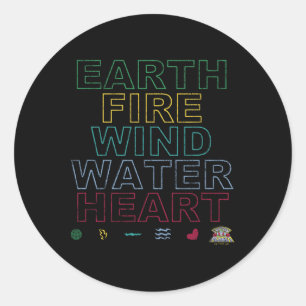 Captain Planet Earth Day Earth Wind Fire Water Hea Runder Aufkleber