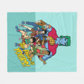 Captain Planet Group Graphic - Der Power ist deins Fleecedecke (Vorderseite (Horizontal))